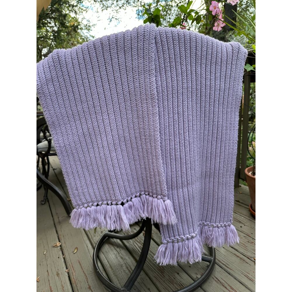 J Crew Wool Scarf Wool new lavender ribbed women’s large fringed